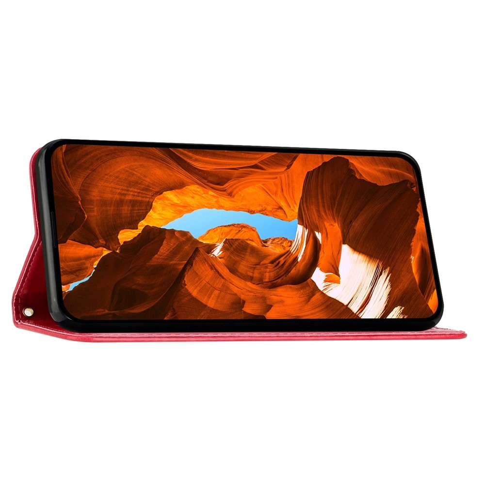 Virágok könyvtáska Honor 400 Pro-hoz - piros