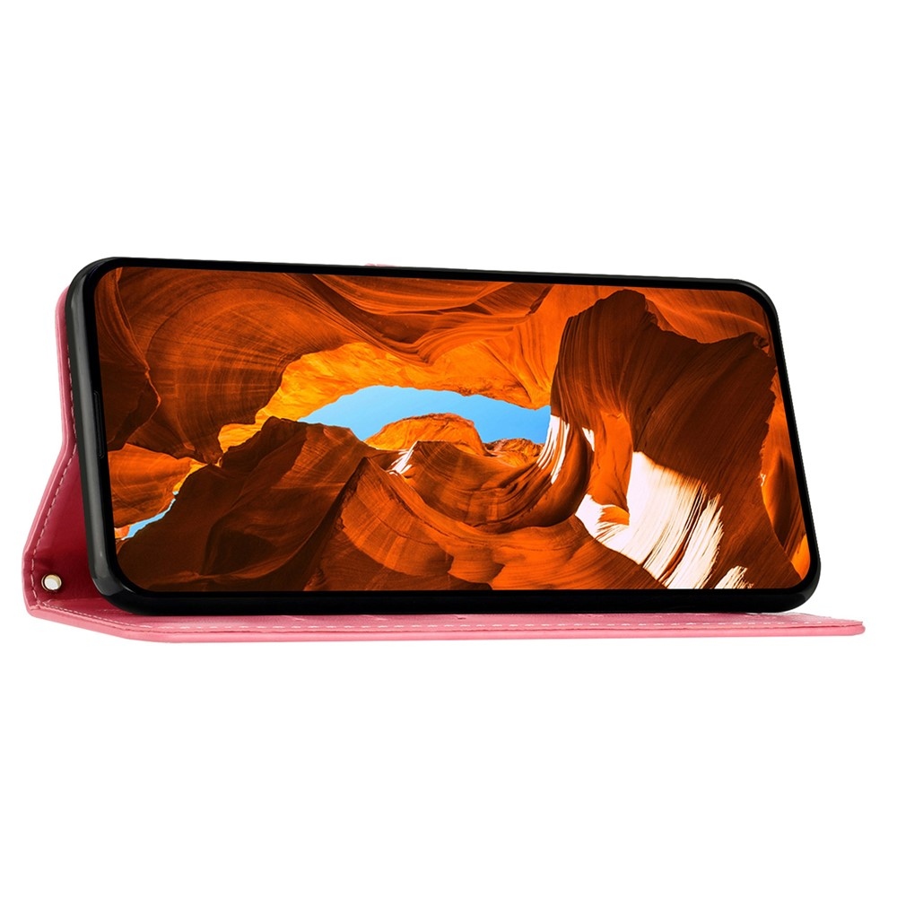 Virágok könyvtáska Honor 400 Pro-hoz - rózsaszín