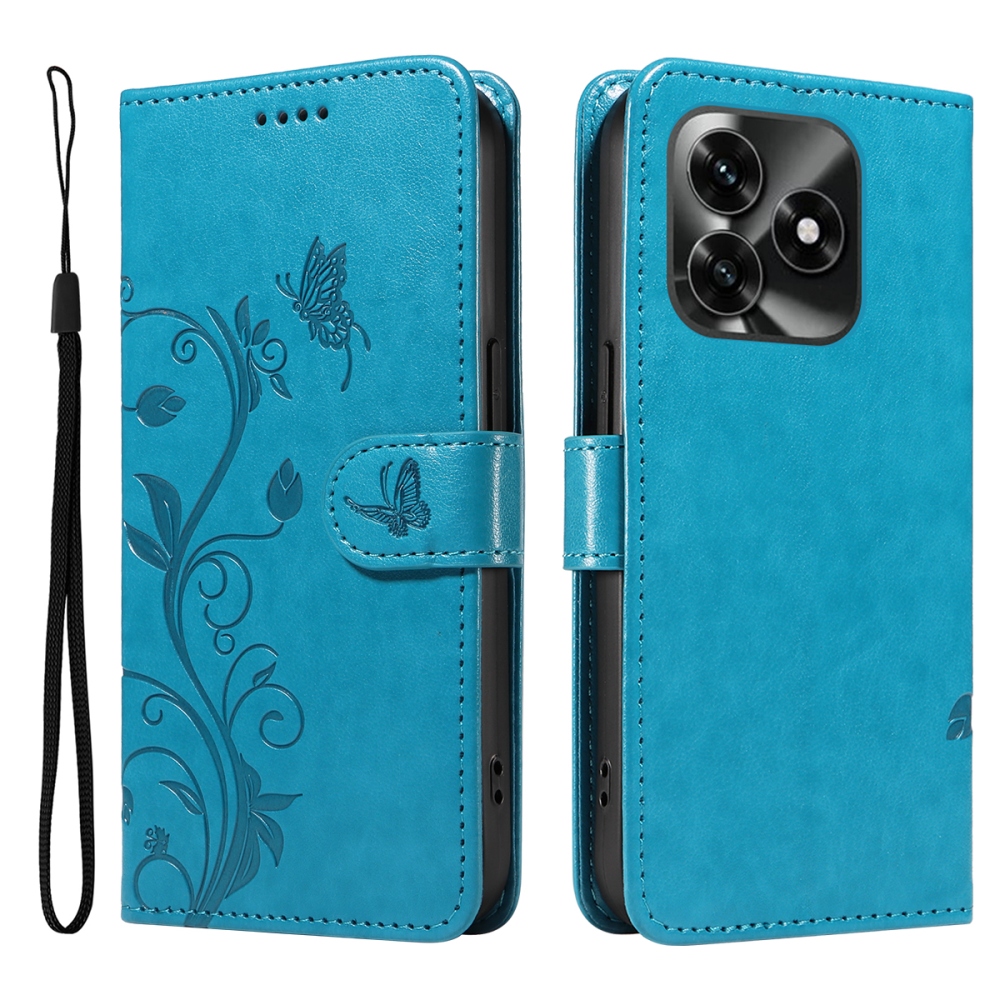 Virágos tok Honor X5c Plus készülékhez - kék