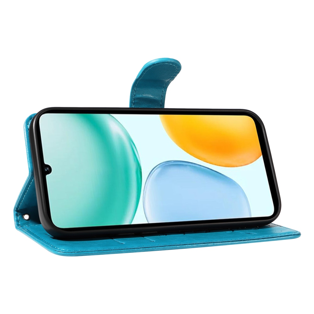 Virágos tok Honor X5c Plus készülékhez - kék