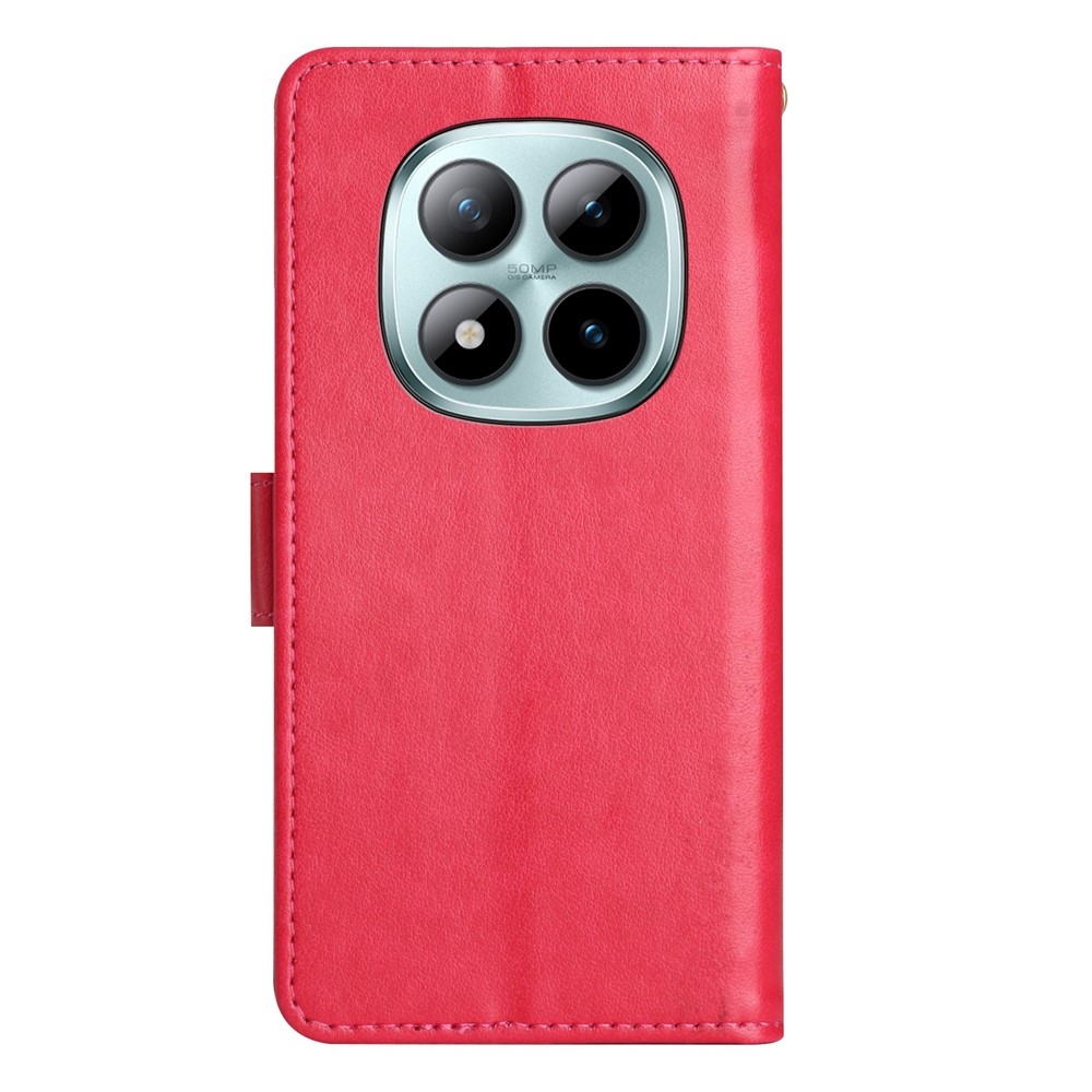 Virágos könyv tok Xiaomi Redmi Note 15 Pro+ 5G - piros