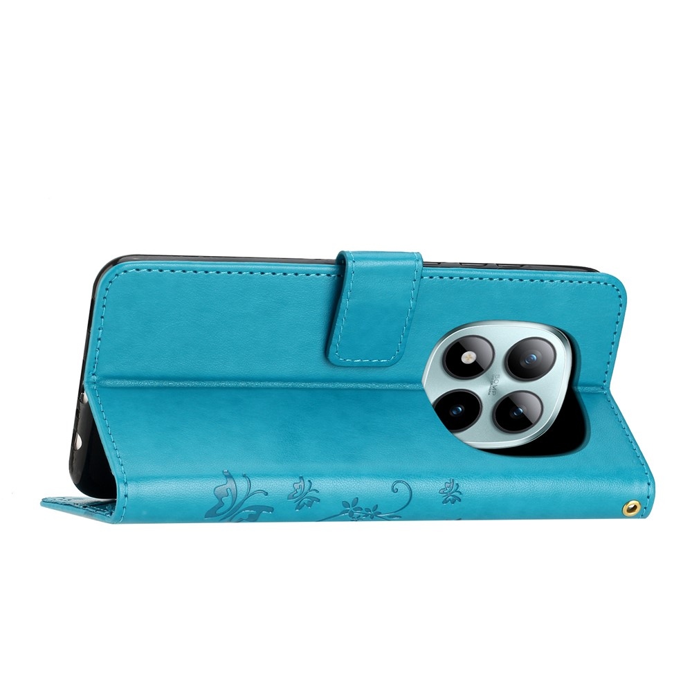 Virágok könyv tok Xiaomi Redmi Note 15 Pro+ 5G - kék