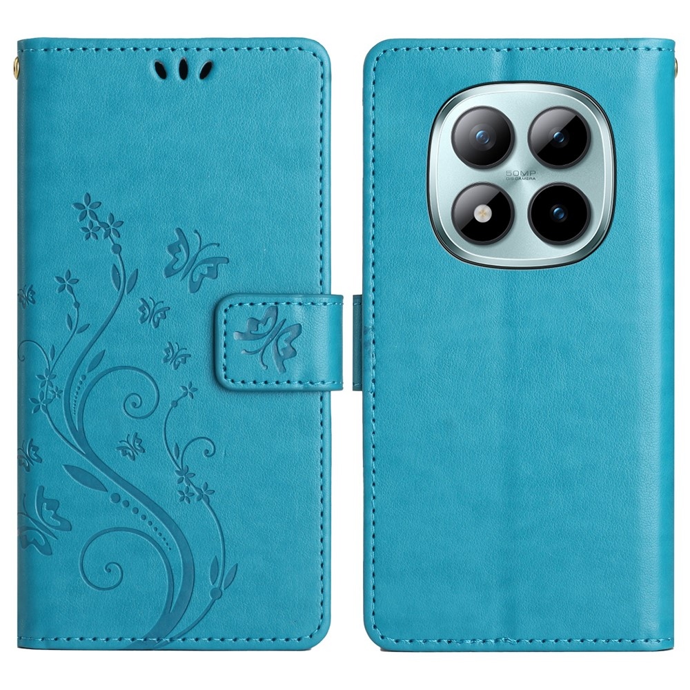 Virágok könyv tok Xiaomi Redmi Note 15 Pro+ 5G - kék