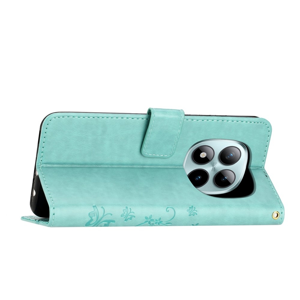 Virágok könyv tok Xiaomi Redmi Note 15 Pro+ 5G - teal színű