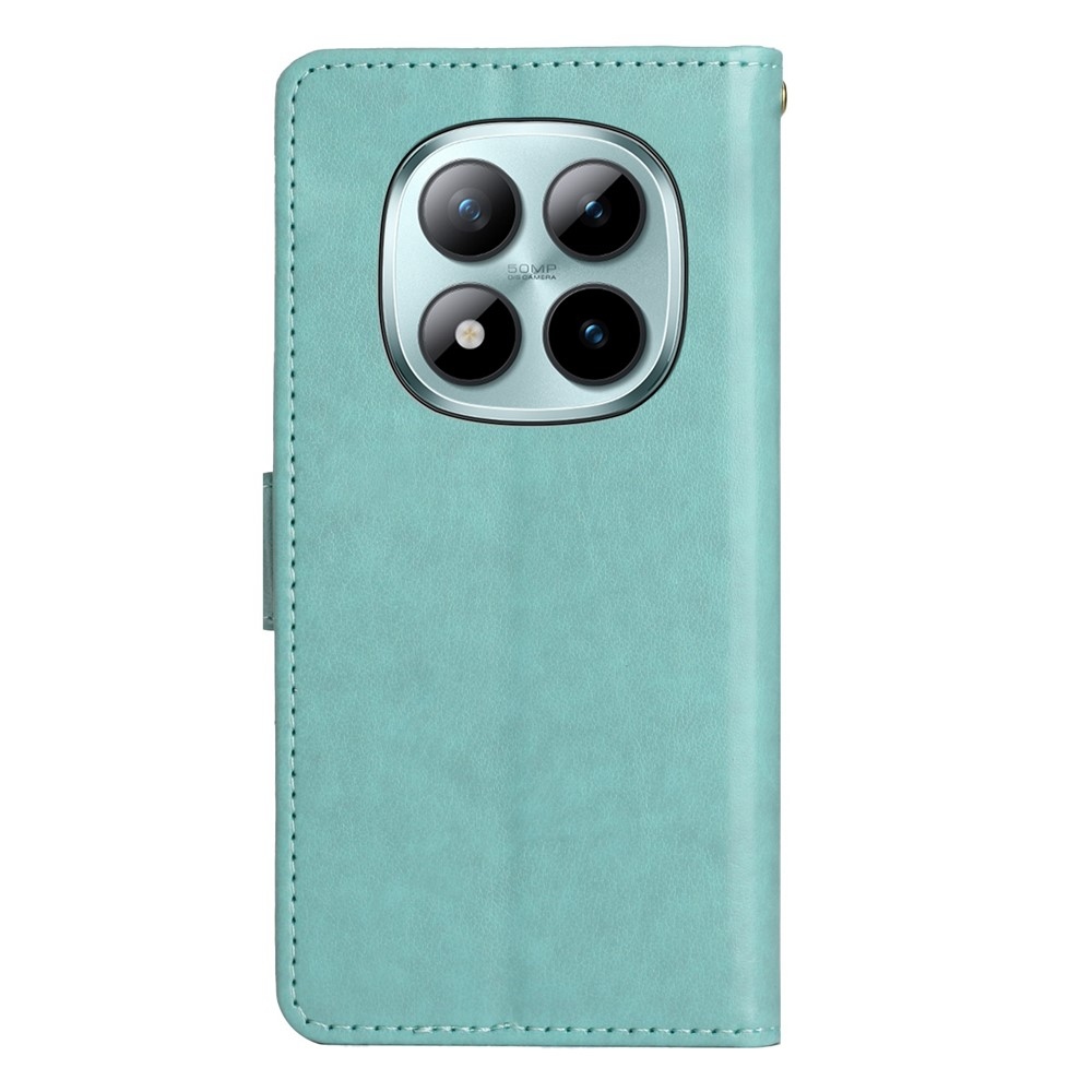 Virágok könyv tok Xiaomi Redmi Note 15 Pro+ 5G - teal színű