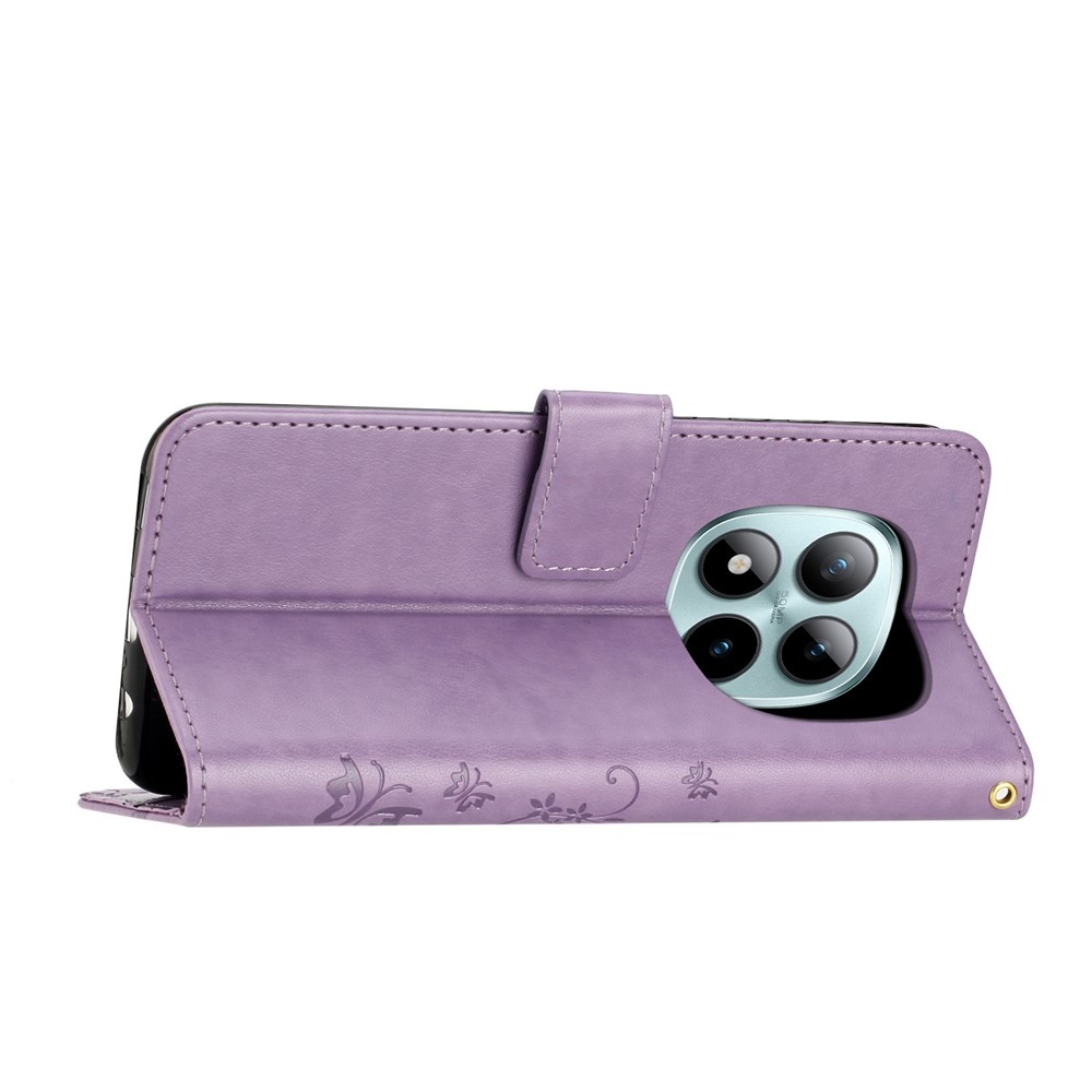 Virágok könyv tok Xiaomi Redmi Note 15 Pro+ 5G - világos lila