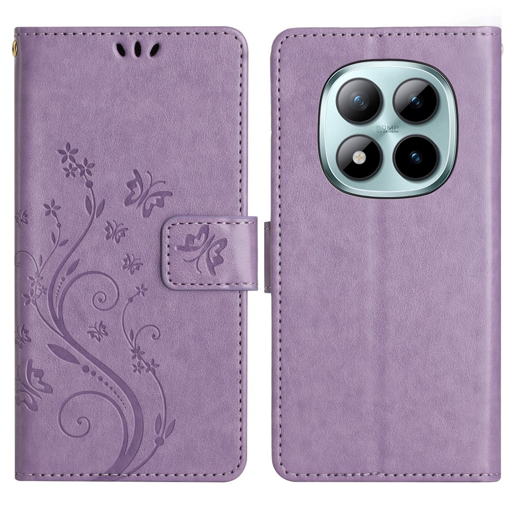 Virágok könyv tok Xiaomi Redmi Note 15 Pro+ 5G - világos lila