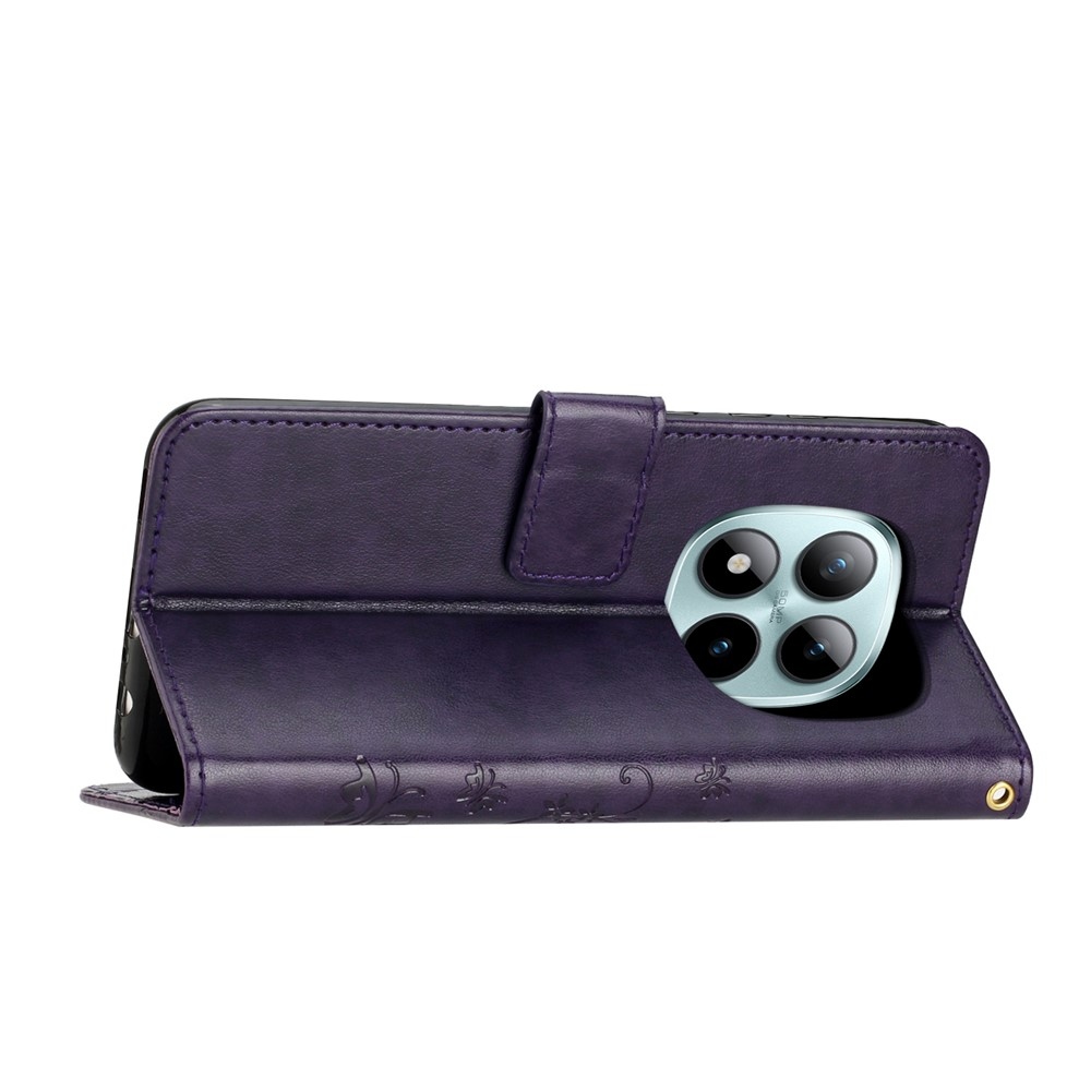 Virágok könyv tok Xiaomi Redmi Note 15 Pro+ 5G - sötét lila