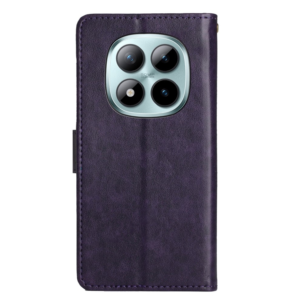 Virágok könyv tok Xiaomi Redmi Note 15 Pro+ 5G - sötét lila