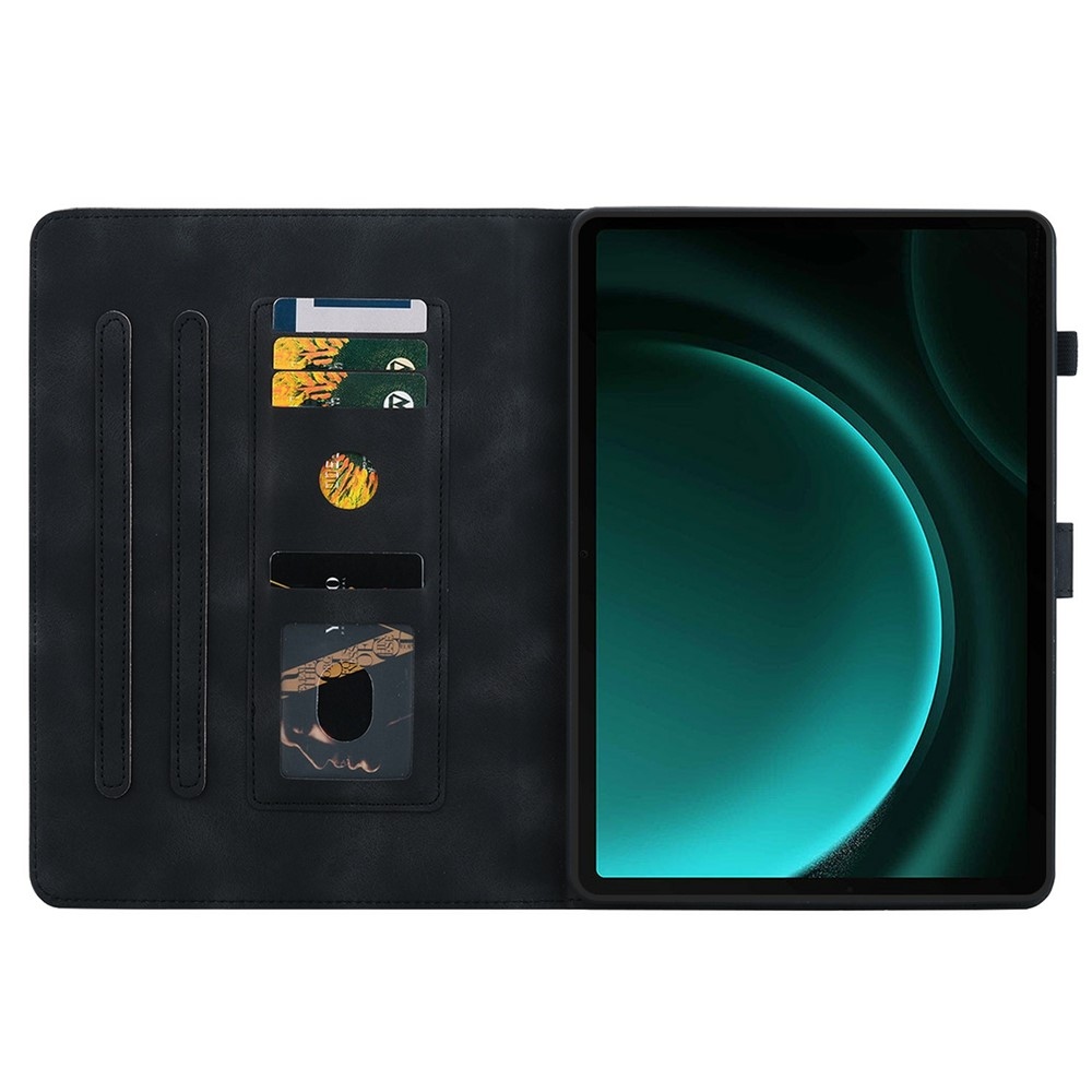 Virágok záródó tok Samsung Galaxy Tab S11 készülékhez - fekete