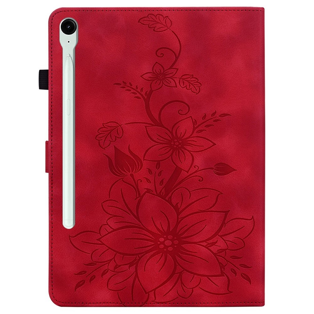 Virágok záró tok Samsung Galaxy Tab S11-hez - piros