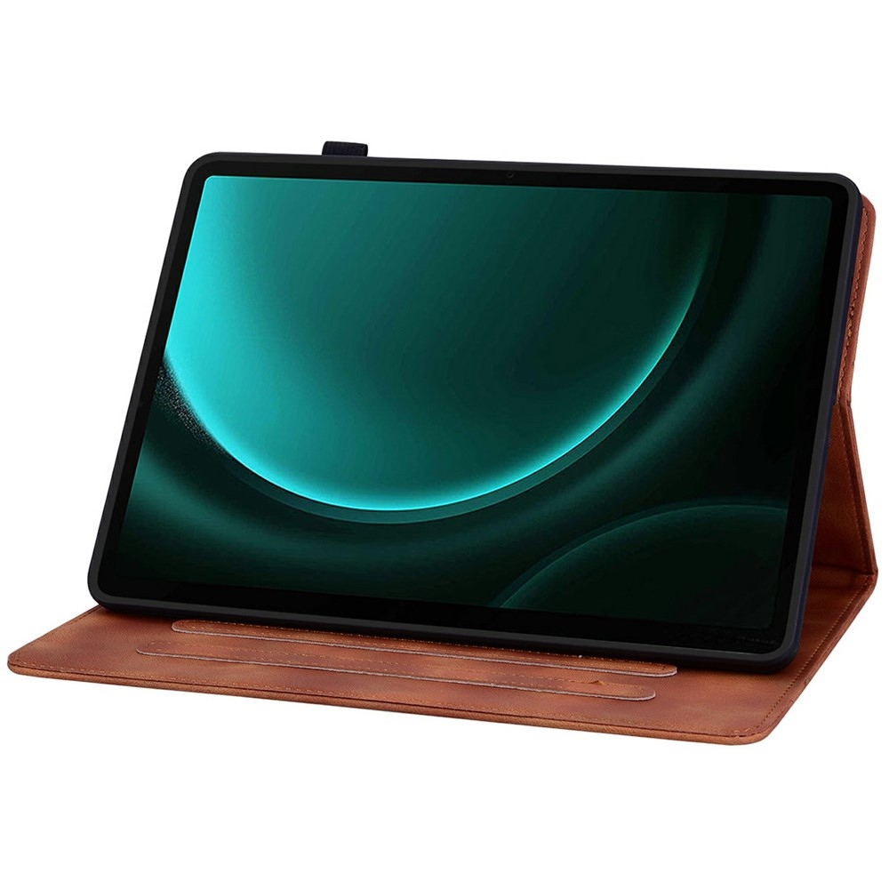 Virágok záródó tok Samsung Galaxy Tab S11 készülékhez - barna
