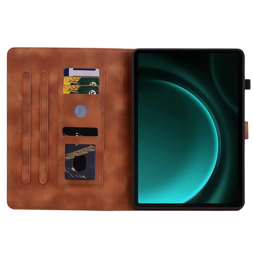 Virágok záródó tok Samsung Galaxy Tab S11 készülékhez - barna