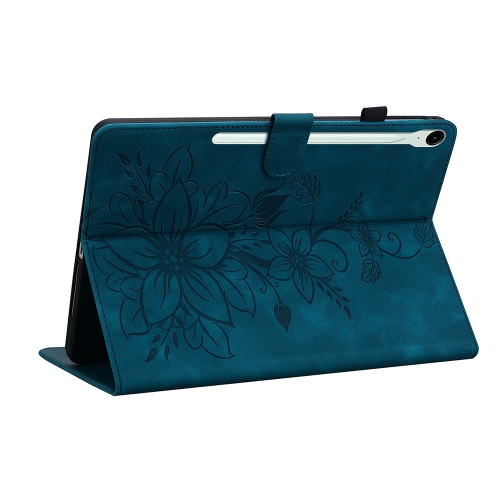 Virágok záró tok Samsung Galaxy Tab S11 készülékhez - kék