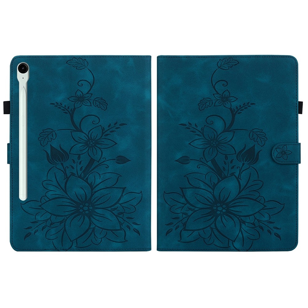 Virágok záró tok Samsung Galaxy Tab S11 készülékhez - kék