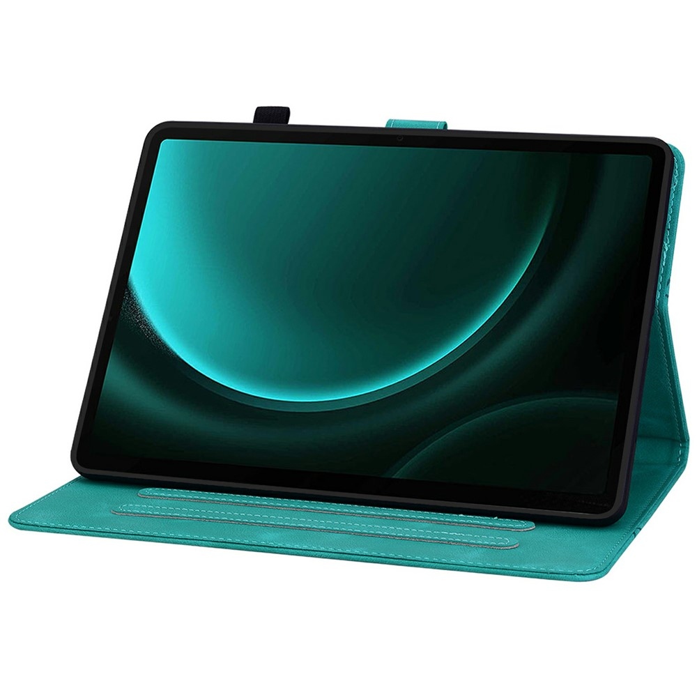 Virágok záró tok Samsung Galaxy Tab S11 készülékhez - kékeszöld színű