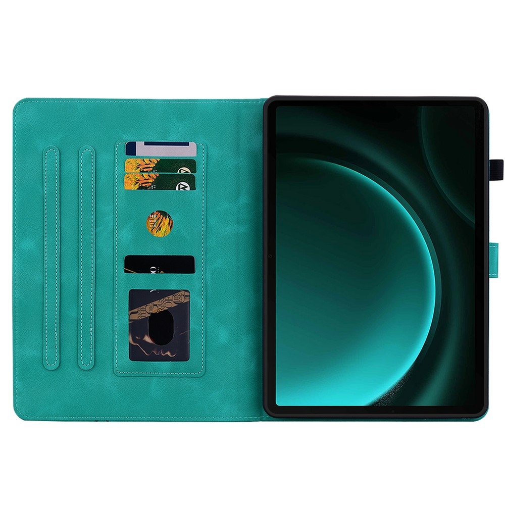 Virágok záró tok Samsung Galaxy Tab S11 készülékhez - kékeszöld színű