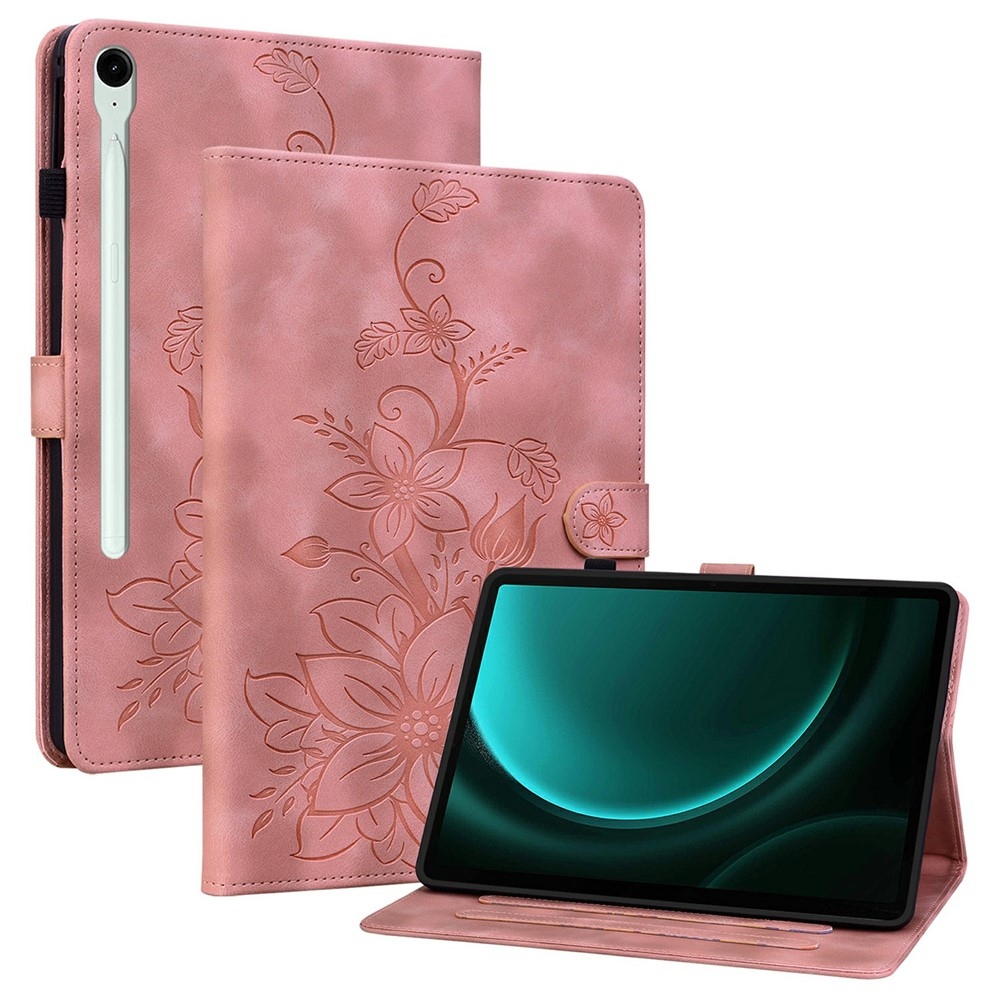 Virágok záró tok Samsung Galaxy Tab S11 készülékhez - rózsaszín