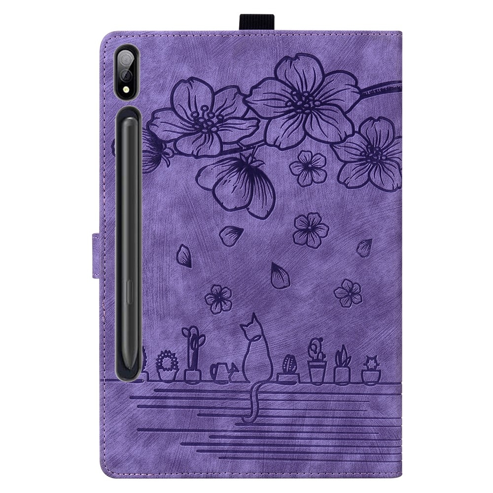 Virágok záródó tok Samsung Galaxy Tab S11 Ultra - lila