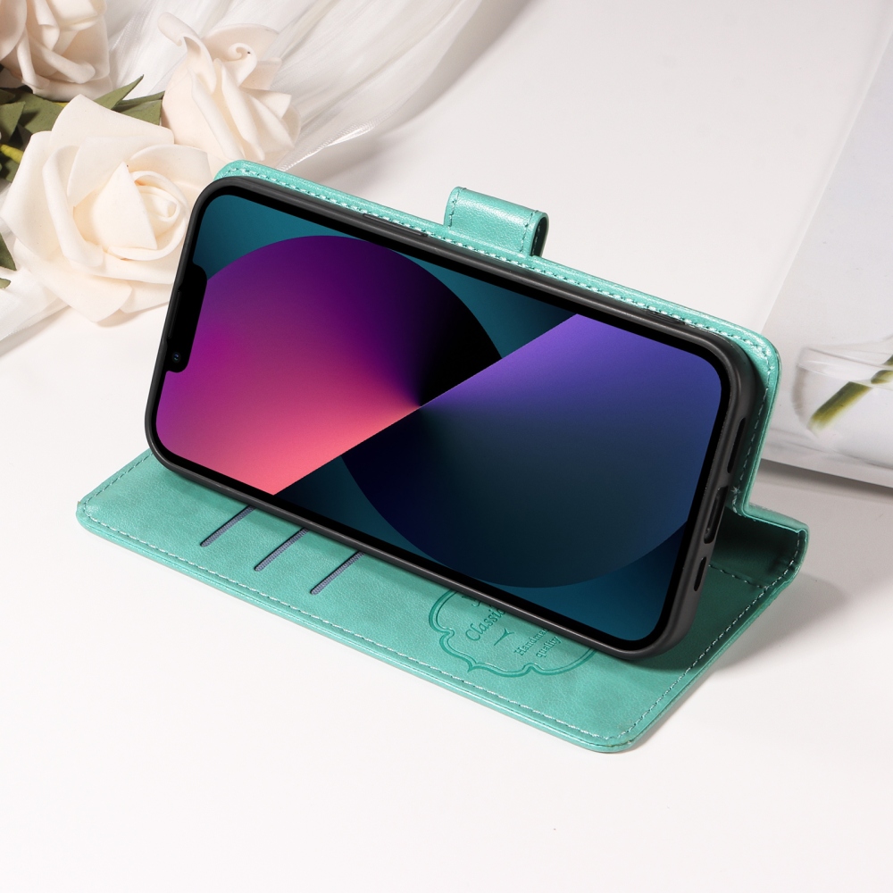 Virágos könyvtáska Honor 400 Smart 5G/4G/Honor X7d - teal színű