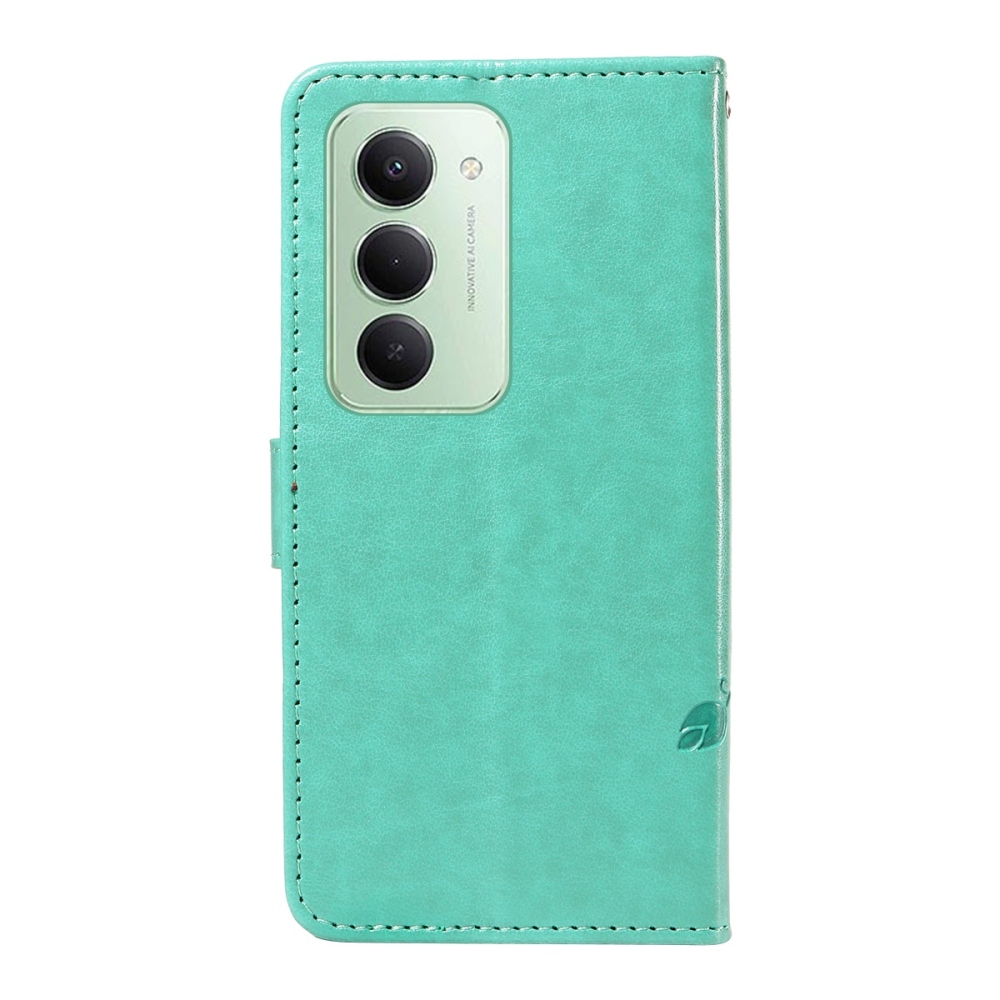 Virágos könyves tok Xiaomi Redmi 15 4G (171mm) - teáskék színben