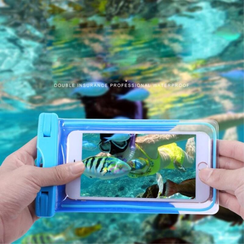 Fluore univerzális vízálló tok mobiltelefonokhoz 10,7 x 17,3 cm-ig - kék színben