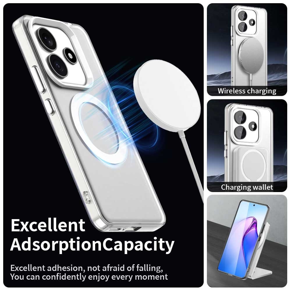 Candy zselés tok MagSafe-val a Xiaomi Redmi Note 14 5G-n - fehér