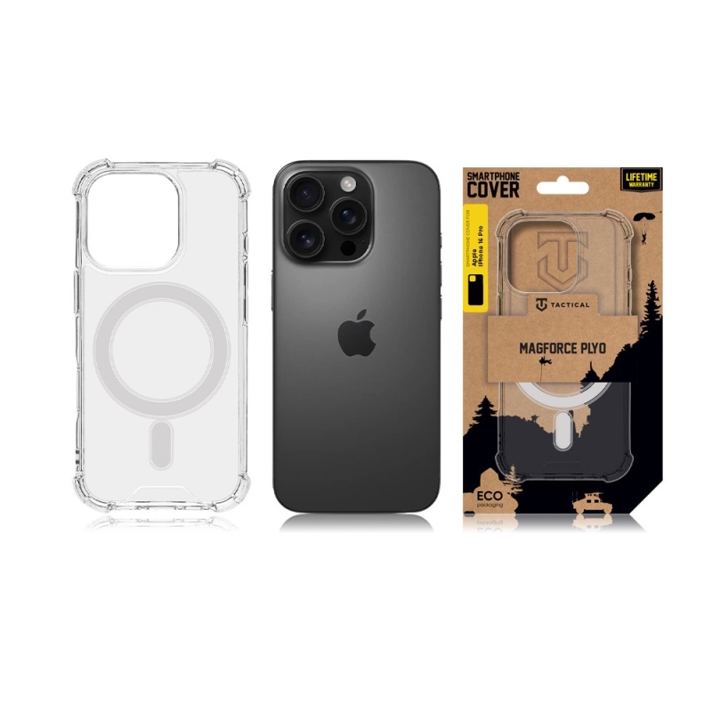 Taktikai MagForce Plyo borítás Apple iPhone 16 Pro készülékhez Átlátszó