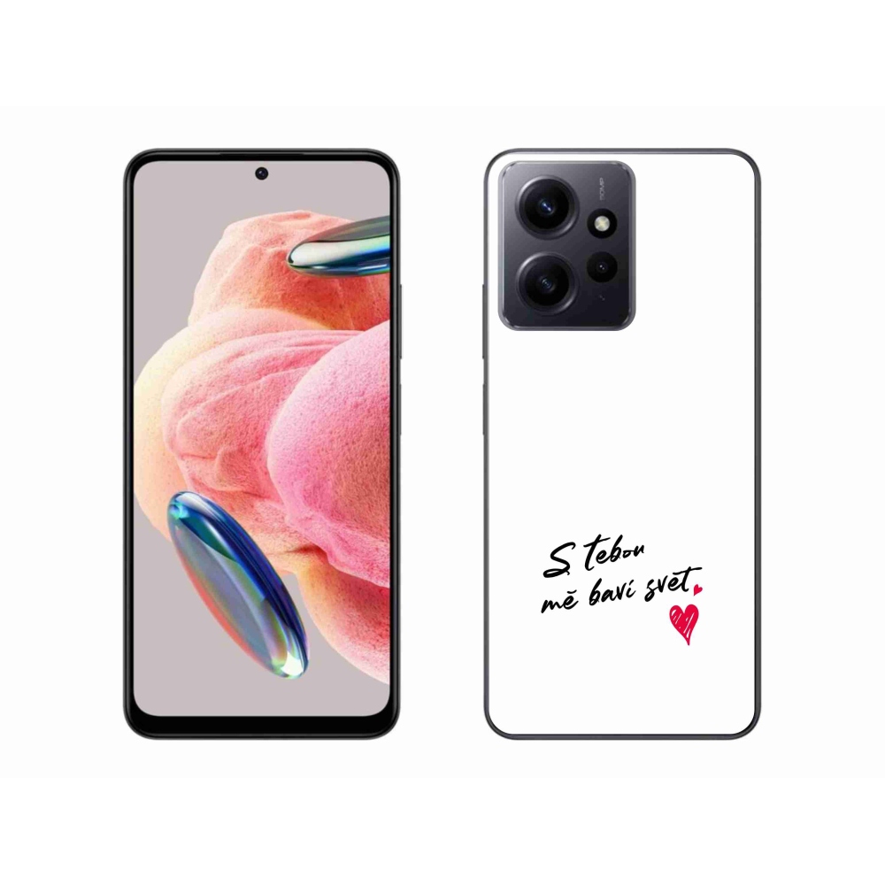 Gél borító mmCase a Xiaomi Redmi Note 12 4G-hez - szerelem szöveg 1 fehér háttér