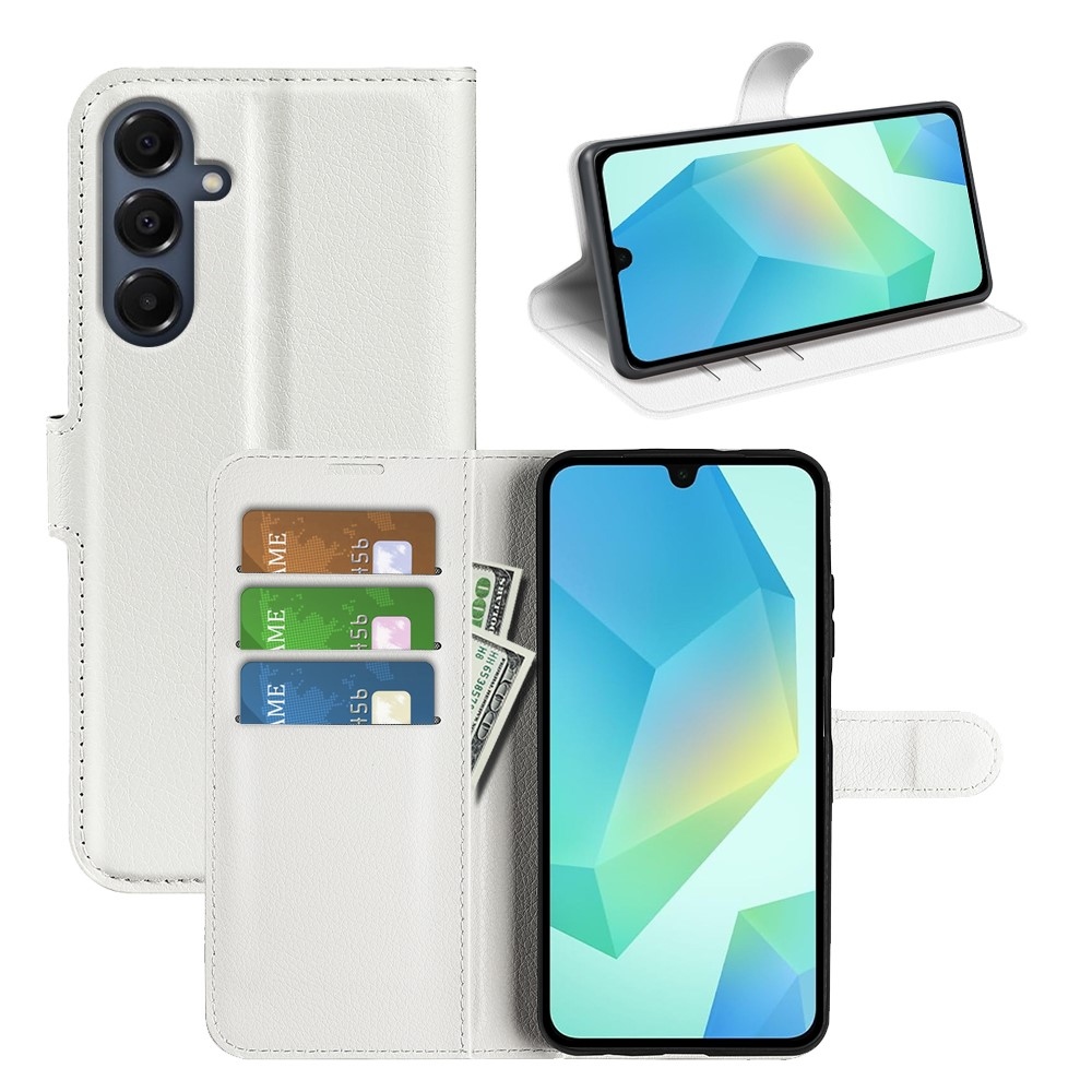 Litchi könyv tok Samsung Galaxy A17 5G - fehér