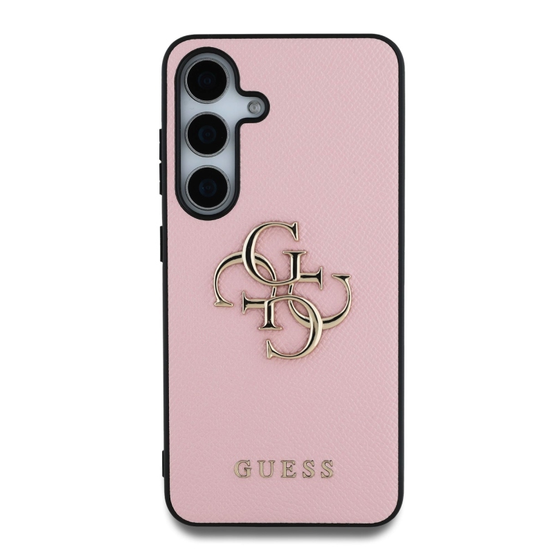 Guess PU szemcsés 4G fém logó hátlap Samsung Galaxy S25+ rózsaszín