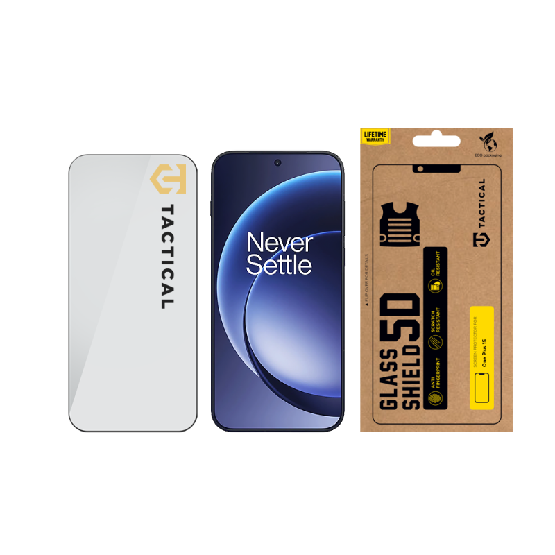 Taktikai üvegpajzs 5D üveg a OnePlus 15-hez Fekete