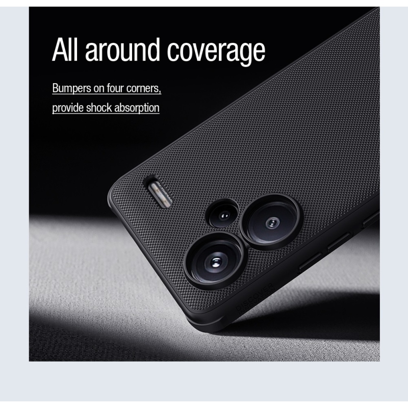Nillkin Super Frosted PRO mágneses hátlap Xiaomi Redmi Note 13 Pro+ 5G Fekete fekete