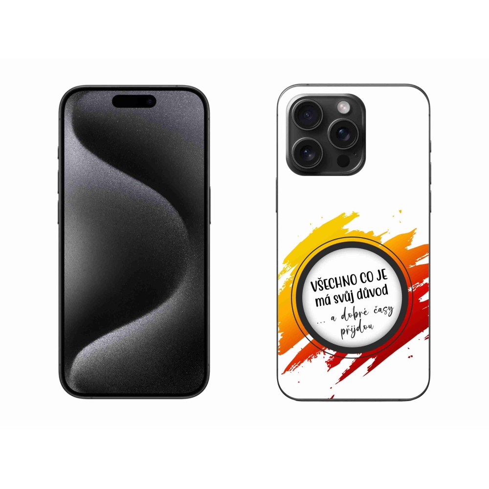 Zselés borítás mmCase iPhone 15 Pro Max készülékhez - idézet 3 fehér háttér
