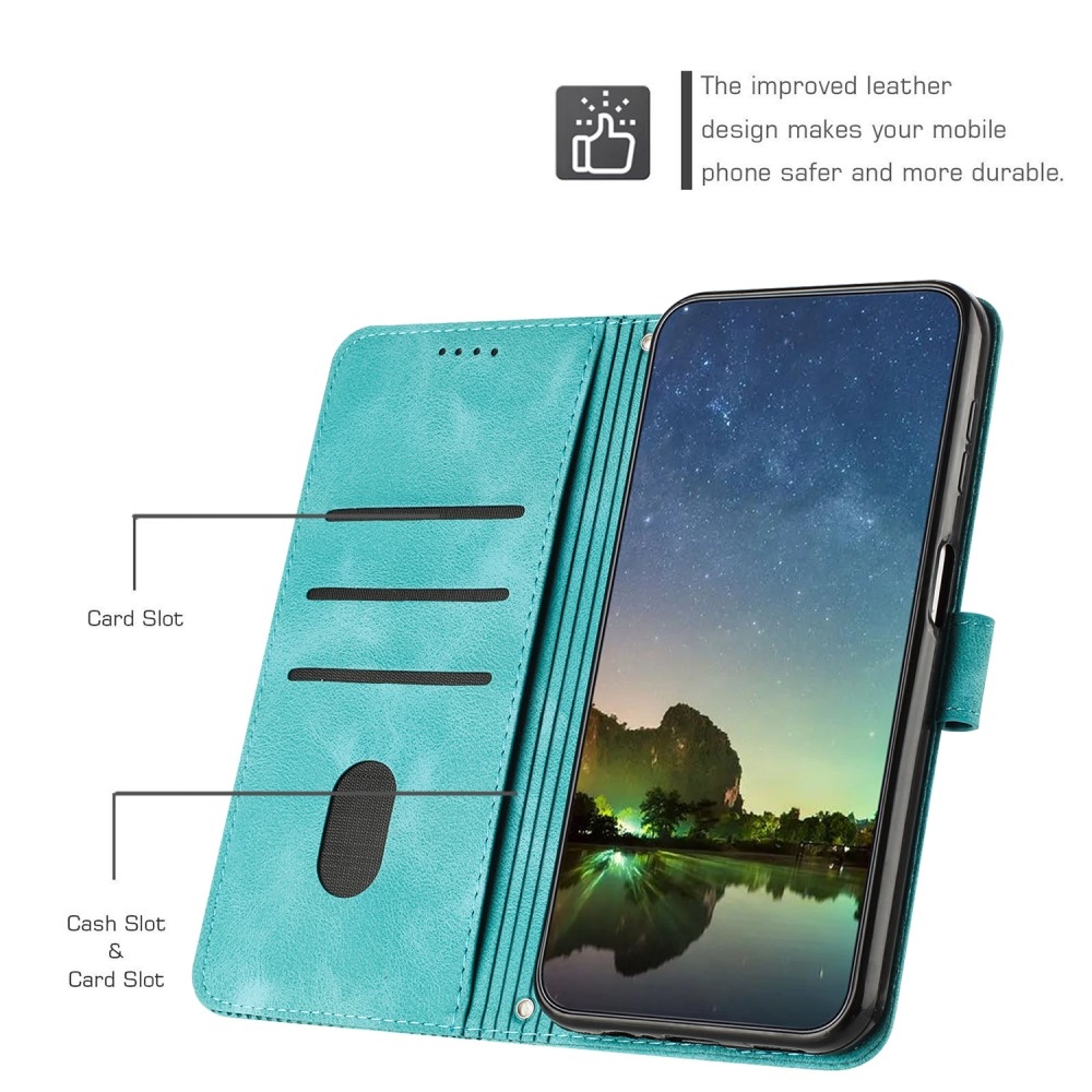 Háromszög alakú könyv tok Samsung Galaxy S25 készülékhez - zöld