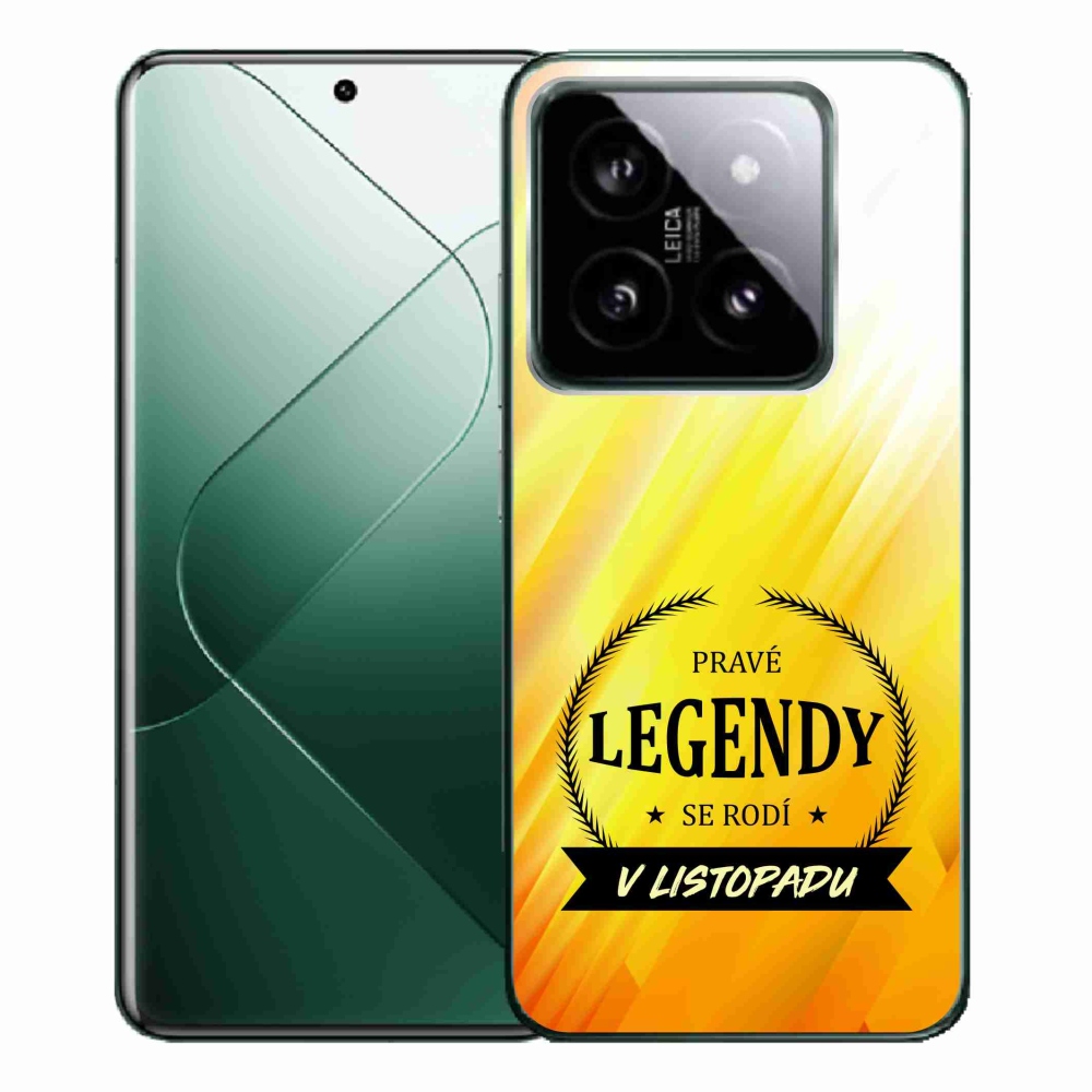 Gél borítás mmCase a Xiaomi 14 Pro - Legendák novemberben sárga háttérrel
