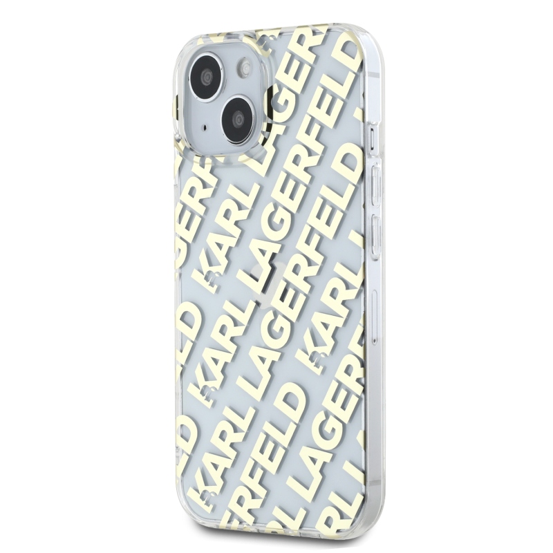 Karl Lagerfeld IML Electroplated Repeated Logo Back Cover for iPhone 15 arany
