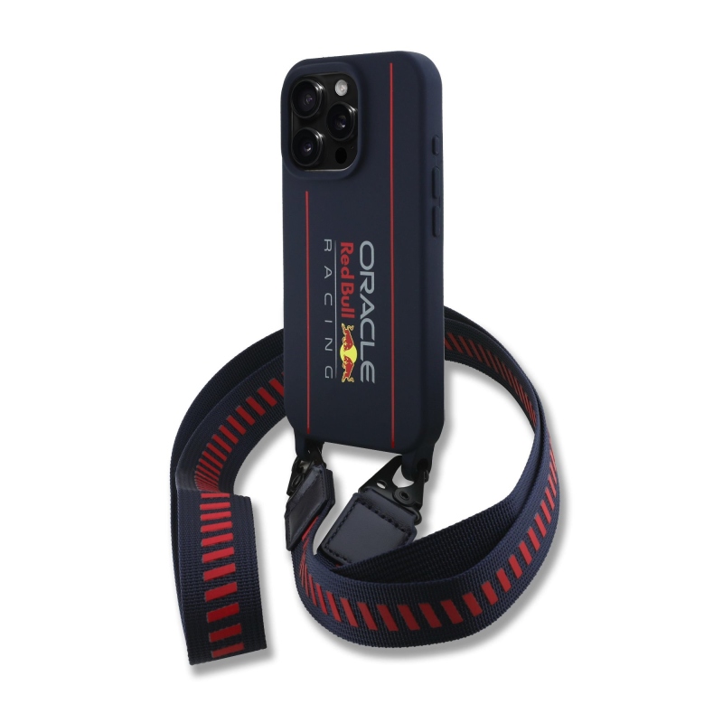 Red Bull szilikon függőleges logó MagSafe hátlap + keresztpánt iPhone 16 Pro tengerészgyalogsághoz + keresztpánt
