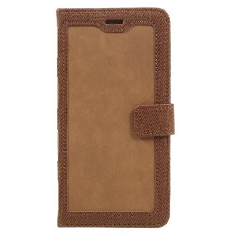 Keret PU bőrből készült elegáns tok iPhone 6 Plus és 6s Plus készülékhez - barna színben