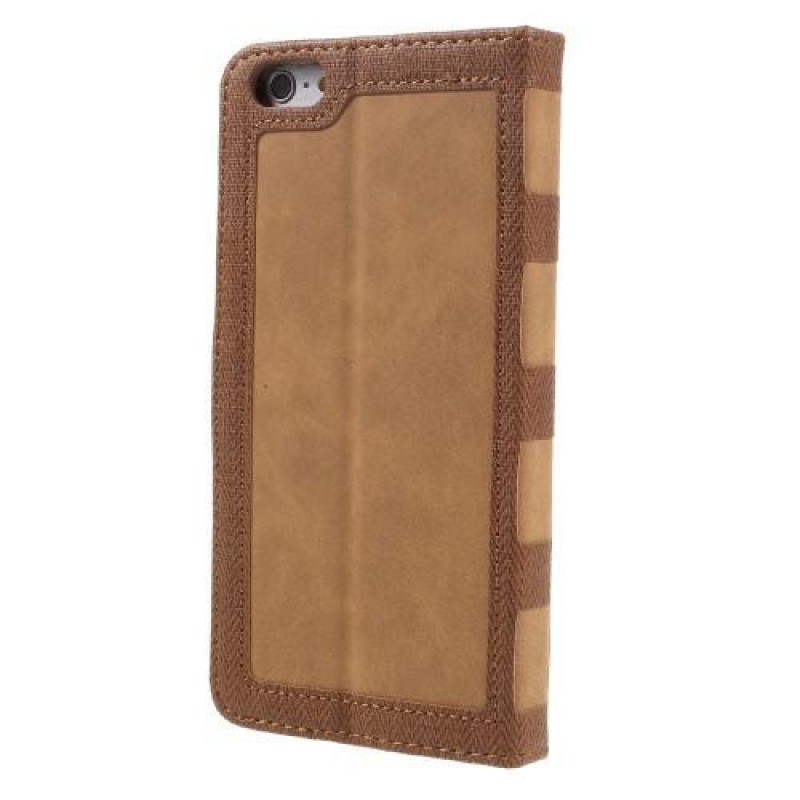 Keret PU bőrből készült elegáns tok iPhone 6 Plus és 6s Plus készülékhez - barna színben