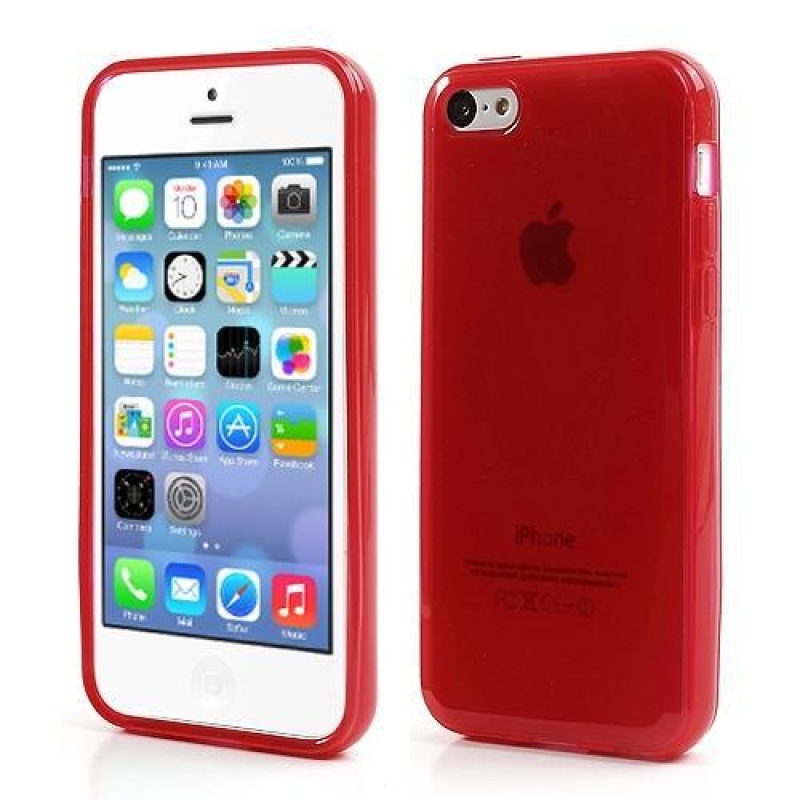 Fagyos matt zselés tok iPhone 5C készülékhez - piros