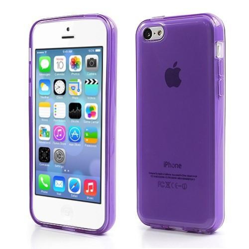 Fagyos matt zselés tok iPhone 5C készülékhez - lila