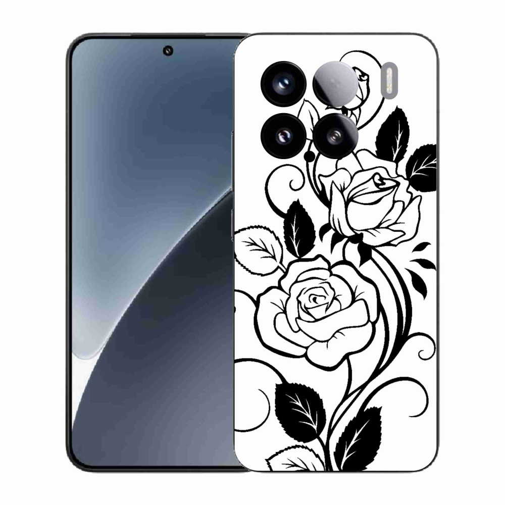 Gél borítás mmCase a Xiaomi 15-hez - fekete és fehér rózsa