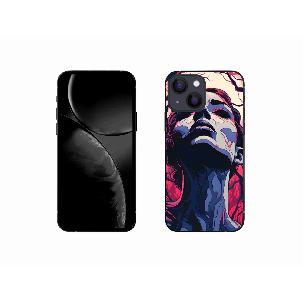 Zselés borítás mmCase iPhone 13 mini készülékhez - absztrakt arc