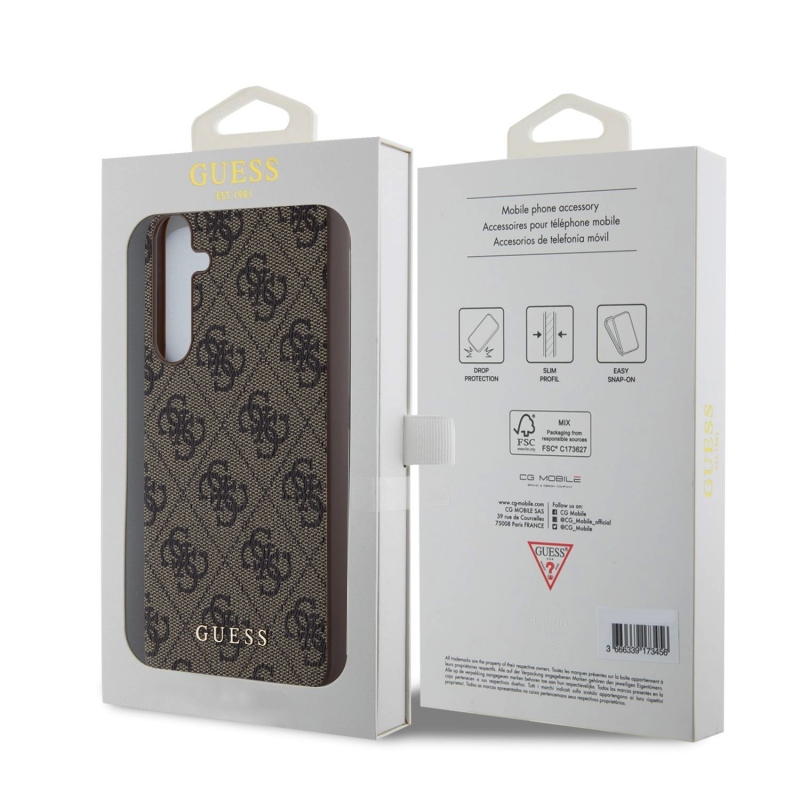Guess 4G Charm hátlap Samsung Galaxy A35 5G barna színű hátlap Samsung Galaxy A35 5G számára