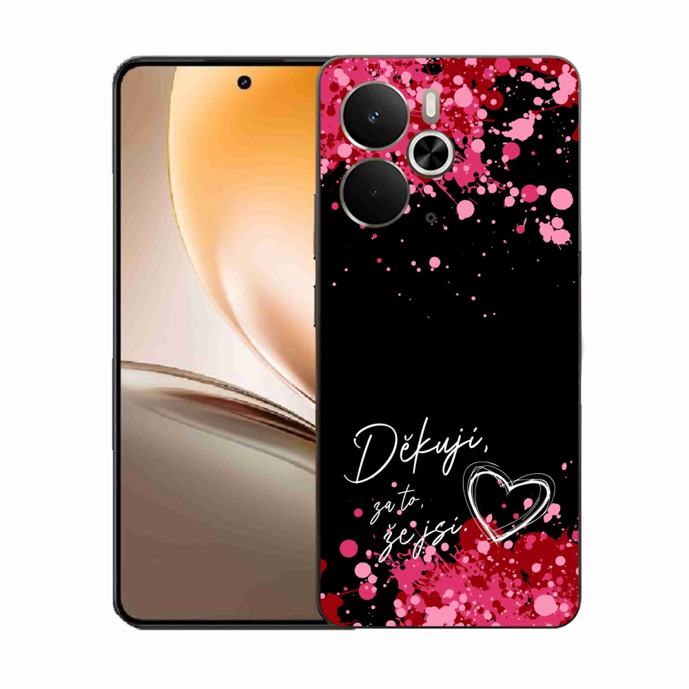 Gél borító mmCase a Realme 14 5G-n - szerelmes szöveg 2 fekete háttérrel