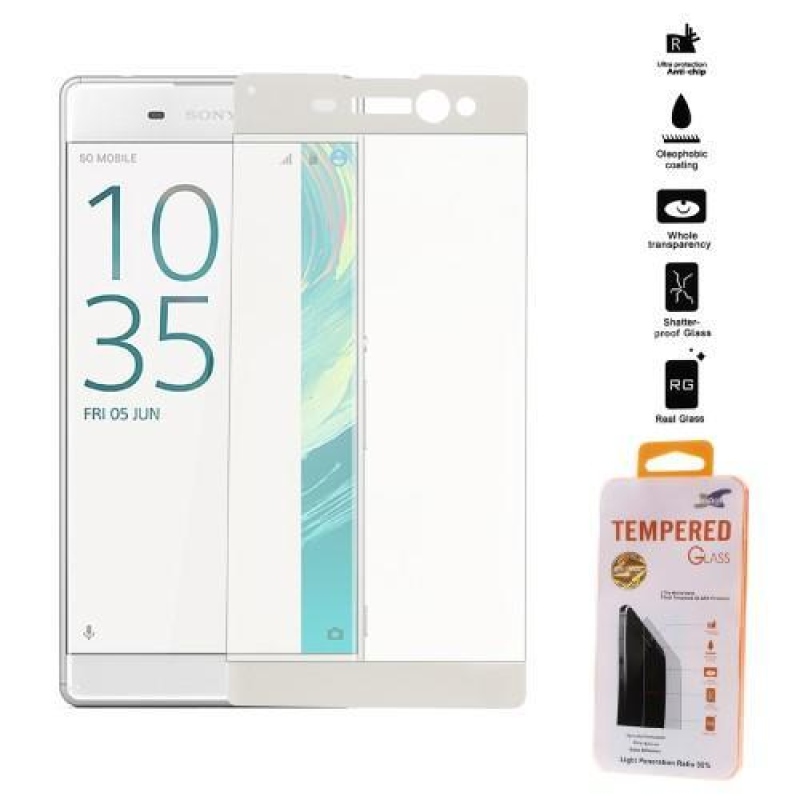 Teljes, teljes képernyős edzett üveg Sony Xperia XA Ultra - fehér szegéllyel