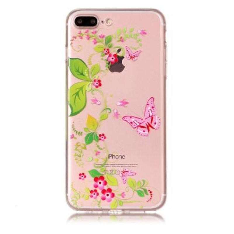 Vicces zselés tok iPhone 8 Plus és iPhone 7 Plus készülékhez - pillangók és virágok