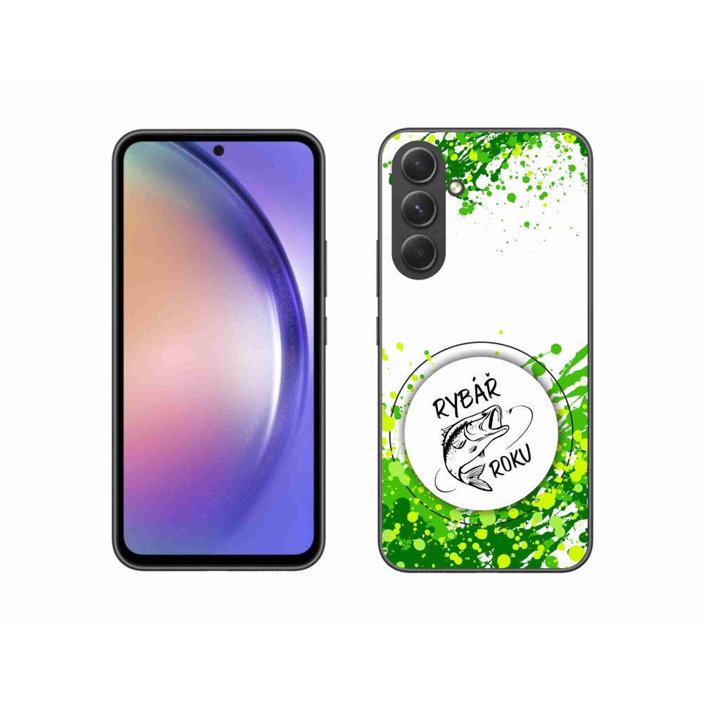 Gél borító mmCase Samsung Galaxy A54 5G - az év horgásza fehér háttérrel