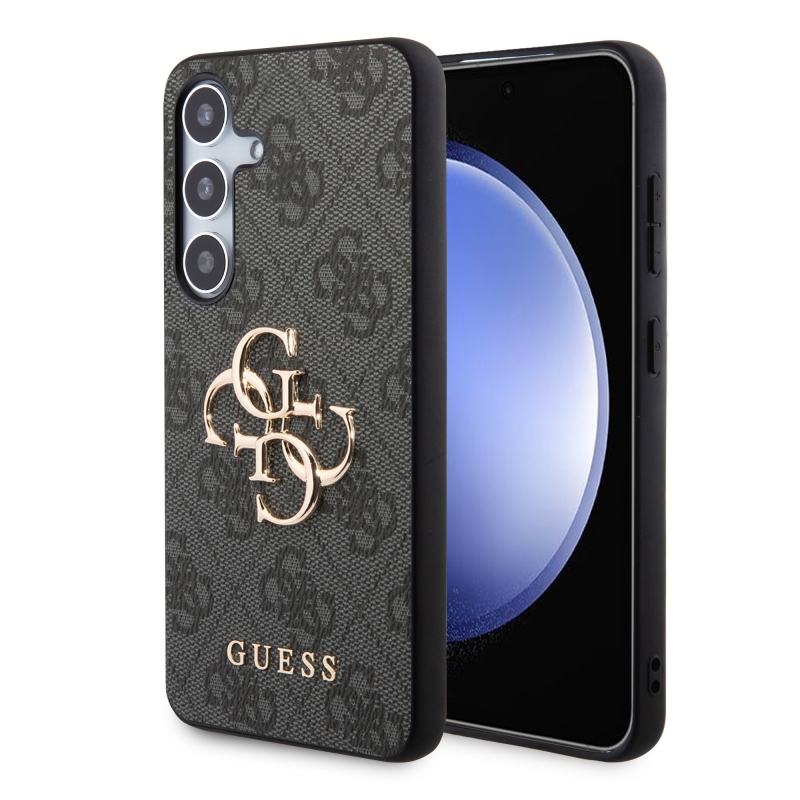 Guess PU 4G fém logó hátlap Samsung Galaxy S24+ szürke